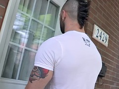 Tattooed and pierced muscle stud fucks handsome ass