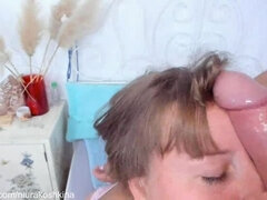 AMATEUR ROUGH THROAT FUCK FOR CHUBBY MOM