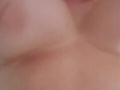 Thick cock fucking my huge titties till he shoots his big load between them