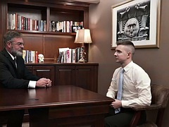 Office twink fucked bareback by hairy masonic DILF after rimming