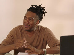 Young redhead Ella Hughes barely fits giant dick in her mouth and pussy