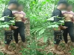 Bangladeshi College Student with Classmate in Jungle, Mms Desi Sex Outdoors. Girl Sex with Lover in Jungle