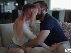 Bearded guy analed pink haired TS stepteen