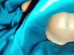 Satin Silk Handjob Porn - Handjob with Blue Satin Silky Salwar of Nurse (20)