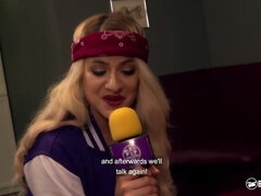 German amateur Lilli Vanilli, big tits blonde, gets covered in cum in POV