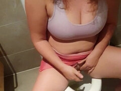 Pissing Cute Girl in the Toilet