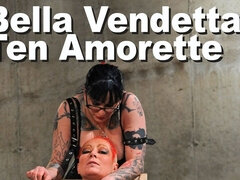 Bella Vendetta & Ten Amorette Femdom Bondage Whip Strapon