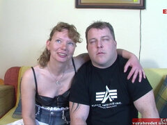 German Husband shares his mature wife in amateur threesome casting