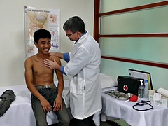 Asian skinny twink fucked by DILF doctor after exam