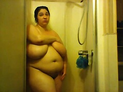 아마추어, 크고 아름다운 여자, 샤워, 혼자, 웹캠