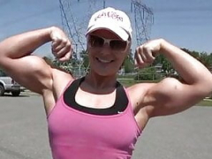 Wendy Flexing Biceps
