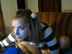 solo pigtailed girl gets naughty on livecam
