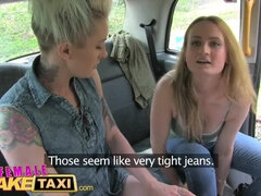 Female Fake Taxi Pretty blonde MMA babe gets pussy tribbing on taxi roof