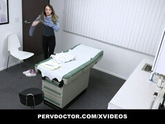 Michelle Anthony's Natural Tits and Pale Skinned Body Get Examined by Perv Doctor