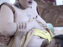 Indian Desi Hardcore Action: Big-Busted Milf House Owner & Two Mischievous Male Servants (Hindi Audio)