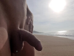 Me Pissing on the Beach and Training my Dick to Fuck a Long Time without Cum