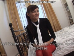 Brunette teen gets her tight ass fisted and cock filled