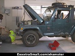 Exxxtrasmall - teen screws fathers mechanic