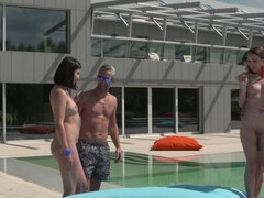 Lady Dee and Veronica Clark getting fucked hard outdoors