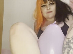 Goth Girl Blows up Ballons