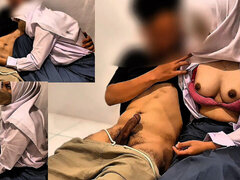 Hijab College Girl Desi Handjobs Her Teacher in College Warehouse