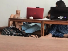 Candid Bare Feet of 2 Japanese Girls and Another Asian Girl