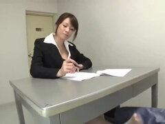 japanese lawyer give pantyhose footjob to a prisoner