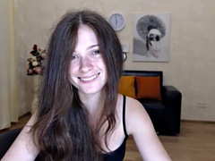 Cute 18 year old brunette with perfect body dancing on webcam