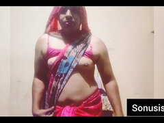 Sexy Indian Sonusissy Navel Show in Pink Dress