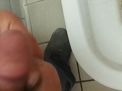 Mascuker Turk Pees in the Office Toilet