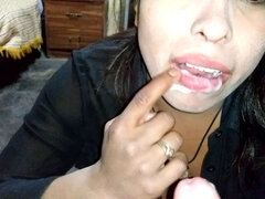 Amateur, Sucer une bite, Éjaculer dans la bouche, Fille latino, Mature, Mexicainne, Pov