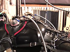 Latex CFNM MILF gives a BDSM vacuum cocktoying lesson