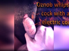 Oznob Spanks His Cock with an Electric Cord