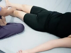 Stepmom Gets Hot Massage From Step Son - Big Tits MILF Fucked Doggy Style