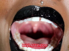 Black lipstick mouth exploration