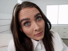 Cute brunette Veronica Church plays with dick in POV video