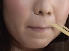 Wild asian titty fuck and blowjob