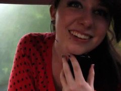 A brunette masturbates and moreover then she gets a fuck pole deep inside her
