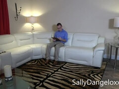 YOUNG amateur gets jacked off by professional MILF at PORN TRYOUTS  Sally D'angelo