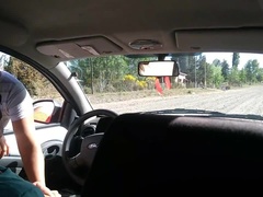 금발의, 오랄섹스, 자동차, 핸드잡, 수음, 야외의