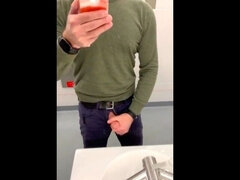 Train Station Boner, Into the Toilet to Jack-off and Cum