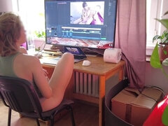 So Hard to Edit Our Videos Because We Get Excited All the Time - Strapon Mistress Railed His Anal Behind the Scenes, Sync Orgasm