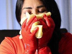 Red Latex Glove Fetish Asmr