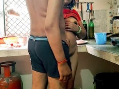 Desi Mom Fucks Neighbor Boy Hard in Kitchen - Big Cock Rough Sex & Cumshot