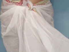 Wife gets hot in front of father in law and takes off her saree - Indian sex