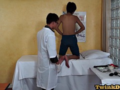 Gagging Asian gay doctor seduces twink nympho patient