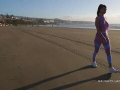 My see-through tracksuit. Sheer top and camel-toe leggings