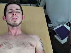Real bearded jock rides BBC for the first time in POV