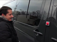 Germany beauty Lara Cum Kitten seduces handsome Costas Antonis with her ass in the bus