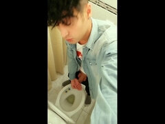 Twink Has His Own Piss, Using Hand for Drinking Pee